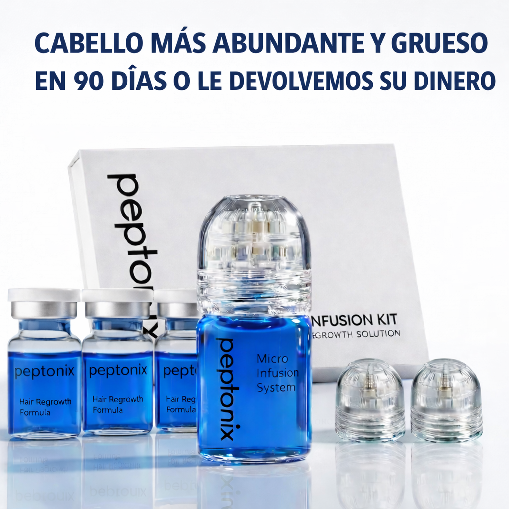 Microinfusión de péptidos para el crecimiento del cabello.